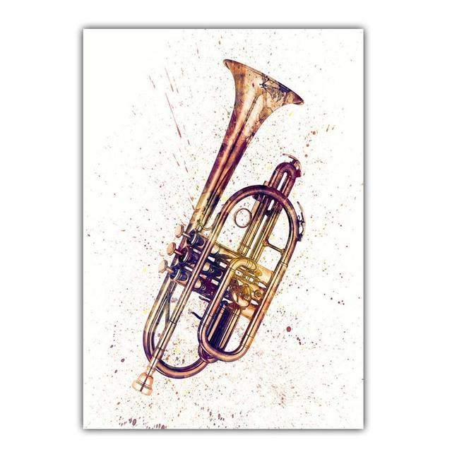 

Граффити искусство музыкальный инструмент холст живопись бар настенное искусство Саксофон гитара скрипка плакат гостиная украшение дома фреска без рамки 21*30cm No Frame