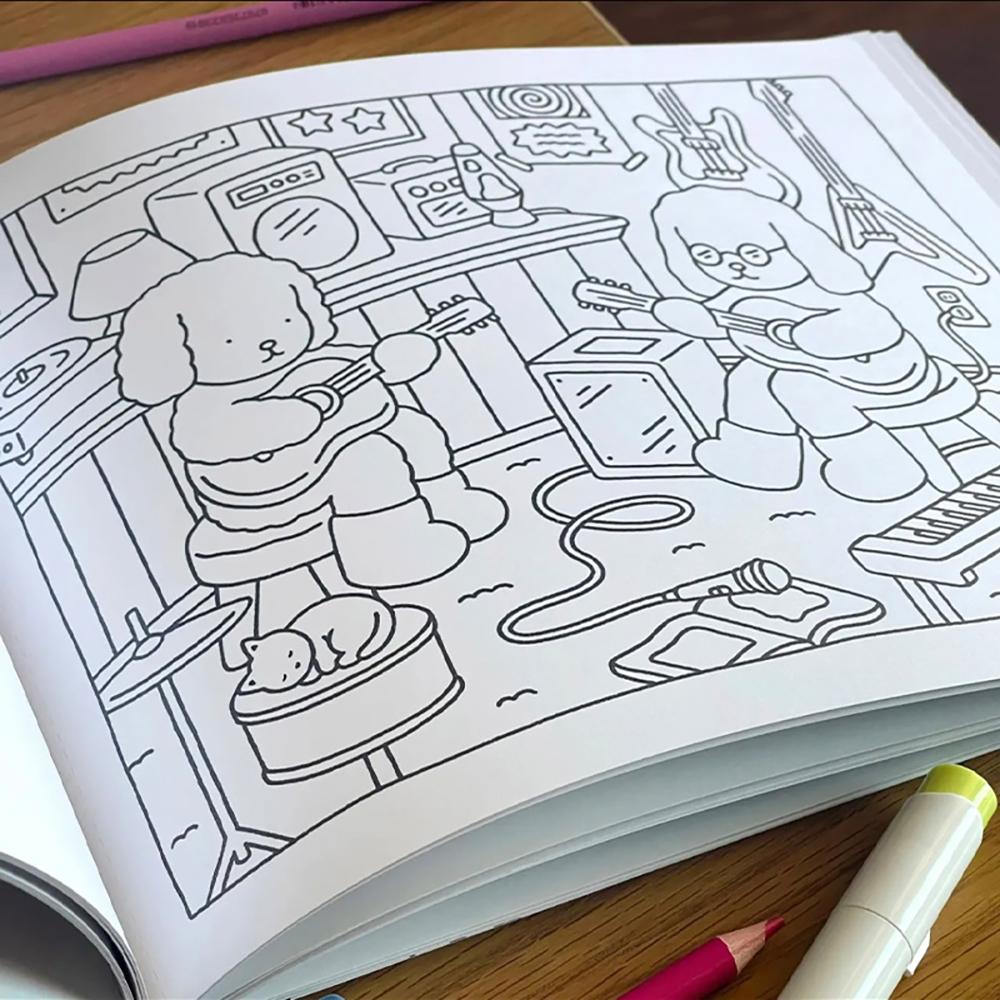 Coloring Book DIY Hand Drawn Adult Decompression Coloring Book Super Self-healing Coloring Drawing Book