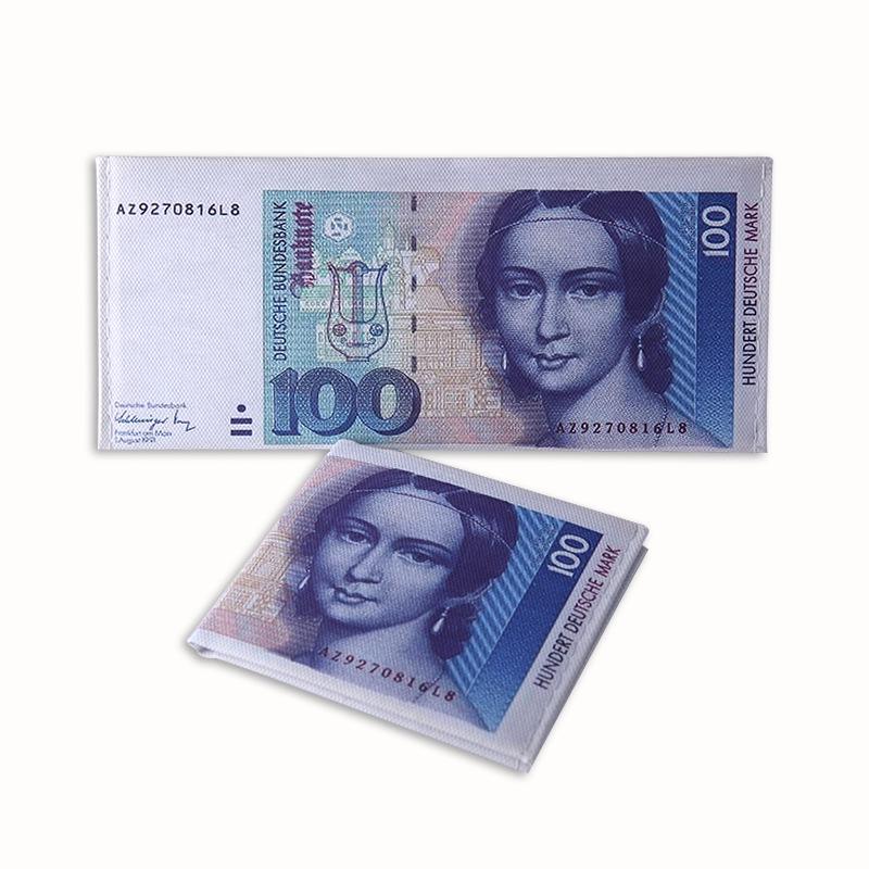 Men's Creative Wallet: Currency Print Canvas Card Holder, Customizable Designs Available
