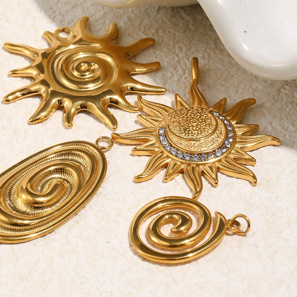 MamacitaSlay 316L Stainless Steel Threaded Sun Starfish Charms Earrings Necklace Bracelet DIY Pendant Waterproof Jewelry Gifts