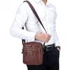 Men's Full-Grain Leather Shoulder Bag | Vintage Large Capacity Crossbody for Phe & Wallet Small Business Casual Bag