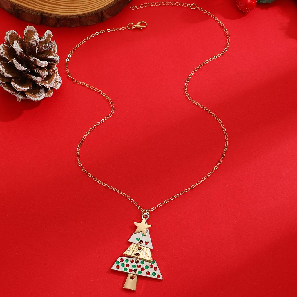 Christmas Tree Long Earrings For Women Alloy Party Carnival Fashion Stud Festival Jewelry