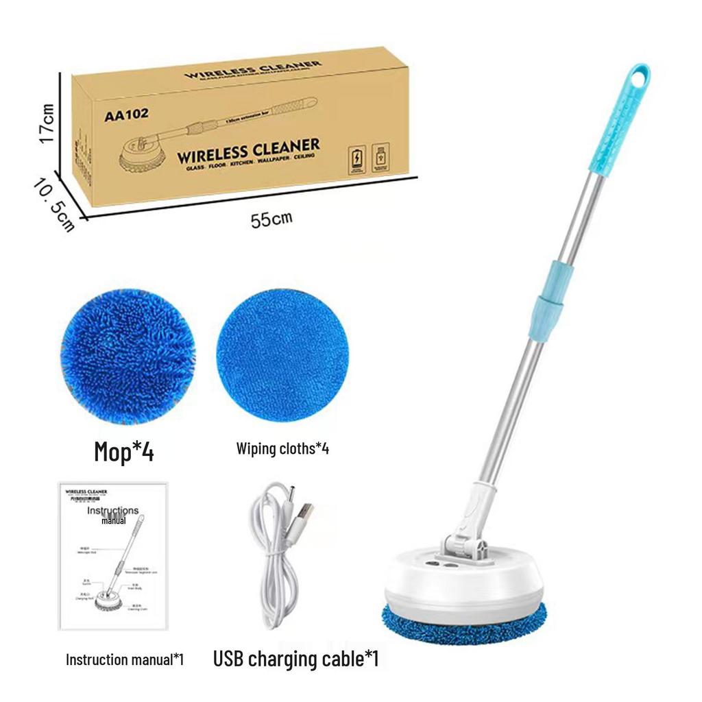 Wireless Auto-Rotating Telescopic Cleaning Device for Wet & Dry Car Wash and Window Cleaning