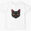 Schwarze Katze Kinder T-Shirt