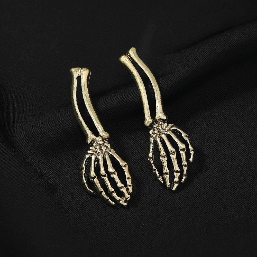 Halloween Fashion Personality Skull Hand Bone Claw Earrings Women, Halloween Ornaments