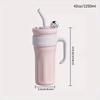 Large Capacity Insulated Water Bottle With Straw Office Double Drink Cup  Travel Tumbler