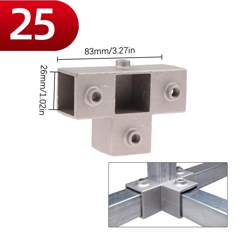1 buc Piesă de Conectare Tub Pătrat Aliaj Aluminiu Cot Conector Triplu Tub Pătrat Îmbinare Fixă Raft Raft de Depozitare