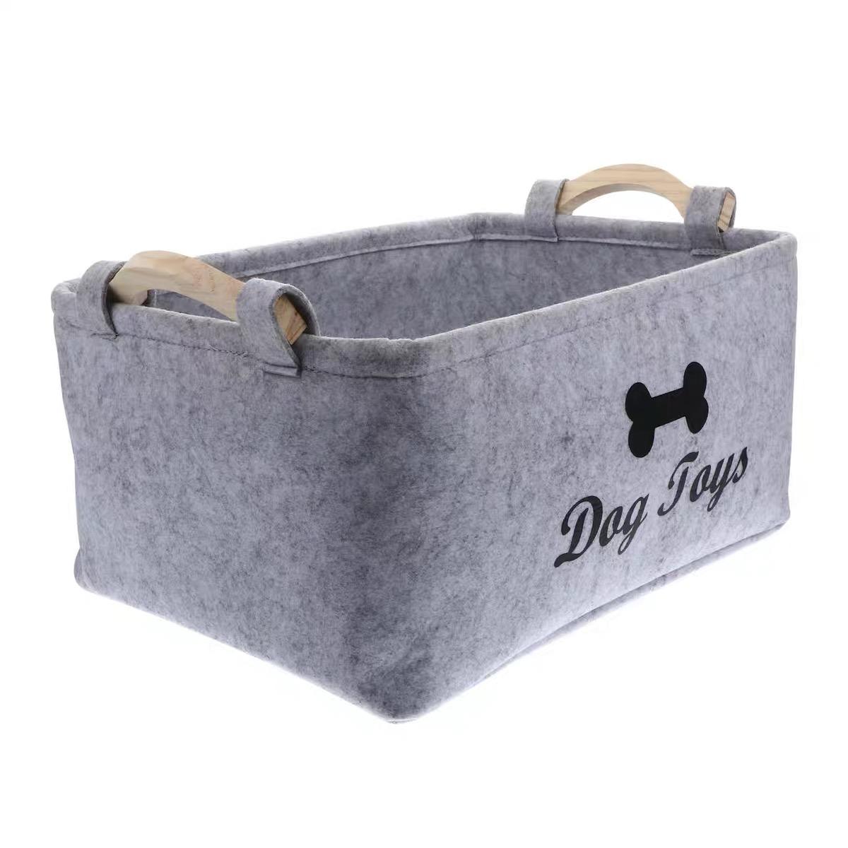 

A Cat and Dog Toy Storage Box with Various Styles and Types, Made of Felt and Does Not Fade. серый