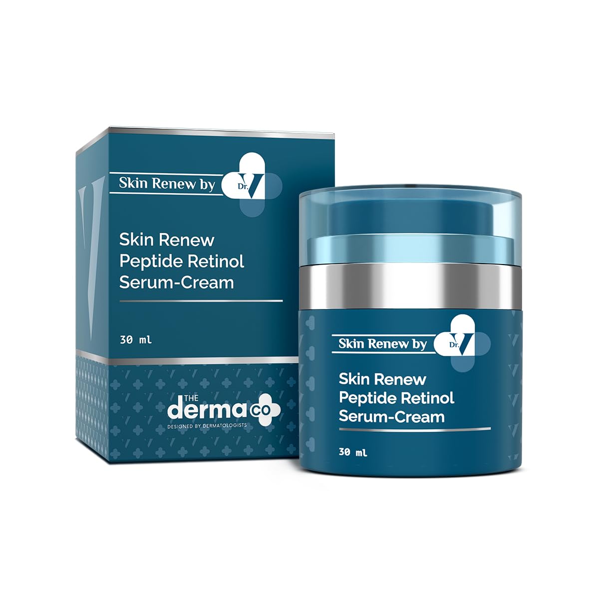 The Derma Co X Dr V Skin Renew Peptide Retinol Serum Cream 30 Ml Youthful Glow Skin Renewal Dark Spot Care Night Use