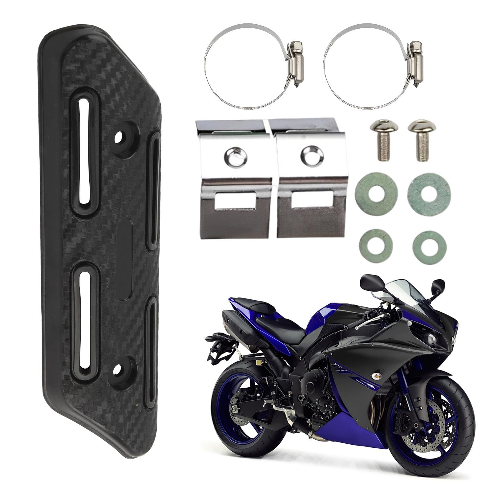 

Теплозащитный экран выхлопной трубы, Теплозащитный экран мотоцикла, Мотоциклетные аксессуары Защита от тепла выхлопной трубы мотоцикла | Please refer to the description чёрный