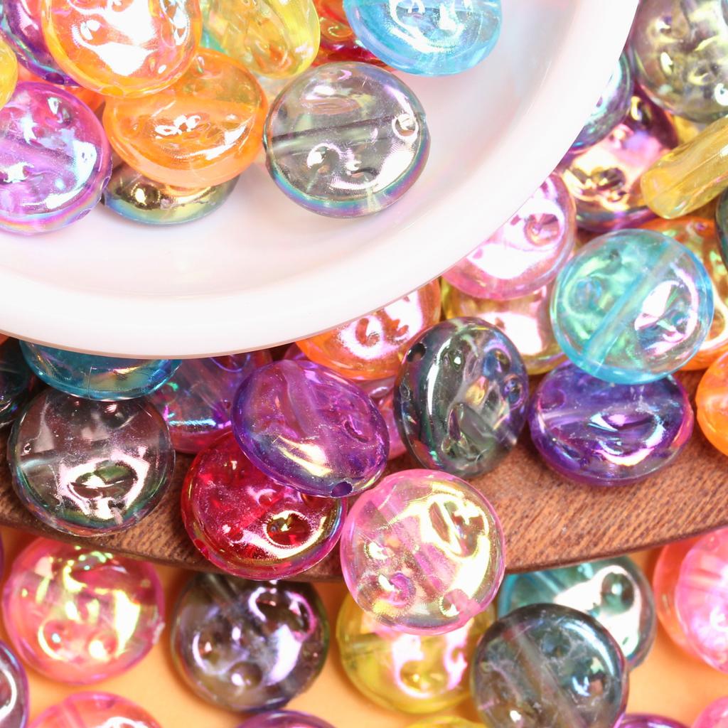 20pcs 12mm Acrylic Solid Color Round Button Loose Beads 12mm for Bracelet Mobile Phone Chain Making DIY Handmade Materials