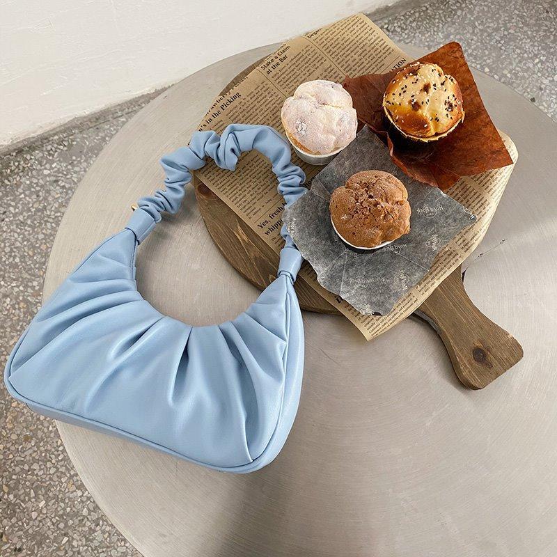 Women's Handheld Horn Folded Cloud Baguette Underarm Oblique Span Shoulder Bag