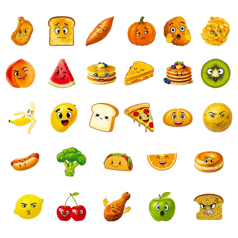 10/30/56pcs Funny Cute Creative Food Meme Stickers Kawaii Fruit Rice Bread Cartoon Sticker Fridge Phone Suitcase Decals Toy Gift