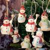 18 STÜCKE Weihnachtsanhänger Set Cartoon Holz Schneemann Ornament mit Lanyard Festliche Weihnachtsfeier Heim DIY Dekoration