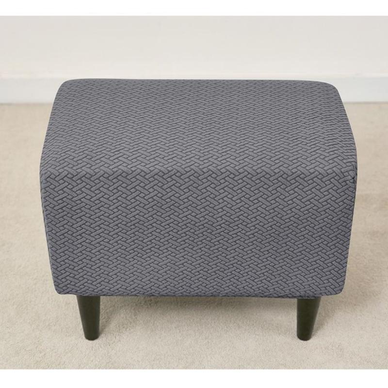 1Pcs Dust-Proof Footrest Protector Case Jacquard Ottoman Slipcovers Elastic All-Inclusive Footstool Pouf Covers For Living Room