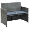 Day and Night - Day and Night 2-seater Garden Sofa with Gray Synthetic Rattan Cushions