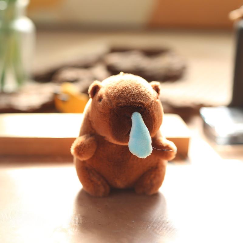 Keychain Capybara Stuffed Soft Short Plush Toy Pp Cotton Backpack Accessory