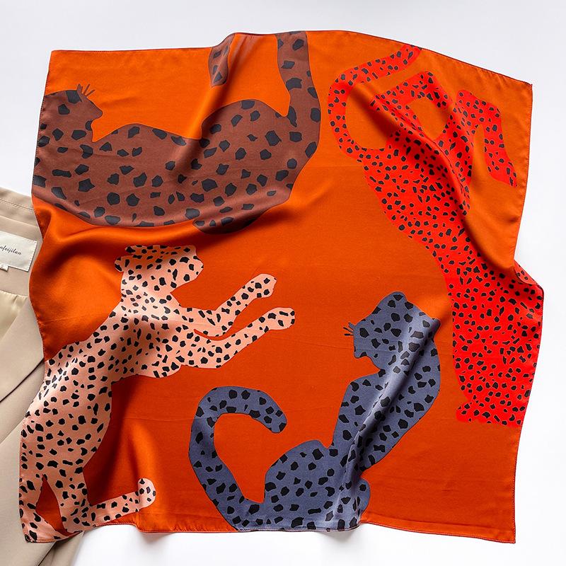New 71 Silk Small Square Scarf Women's Silk Scarf Korean Version Printed Mulberry Silk Decorative Scarf Autumn and Winter Warm Scarf Scarf Scarf