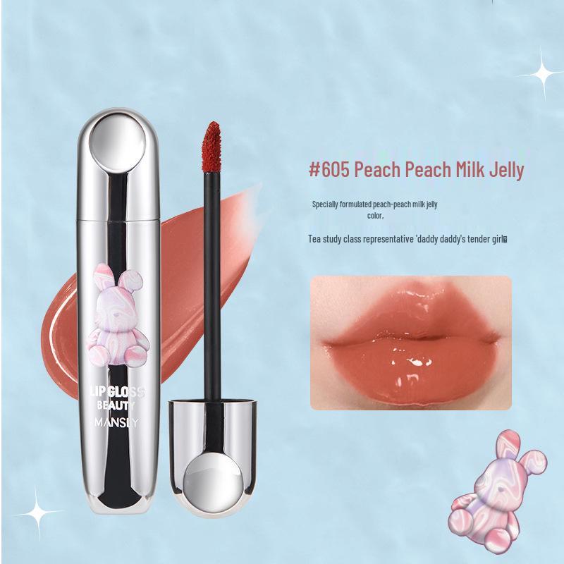 

MANSLY Water Light Mirror Lip Glaze – Cute Rabbit Design for Plump Lips, Ideal for Students and Party Makeup.