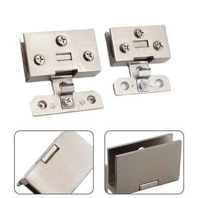 Glass Cabinet Door Hinge Cupboard Display Cabinet Gate Clamp Furniture Hardware Hinges For 4-10mm Glass Door Square Hinge