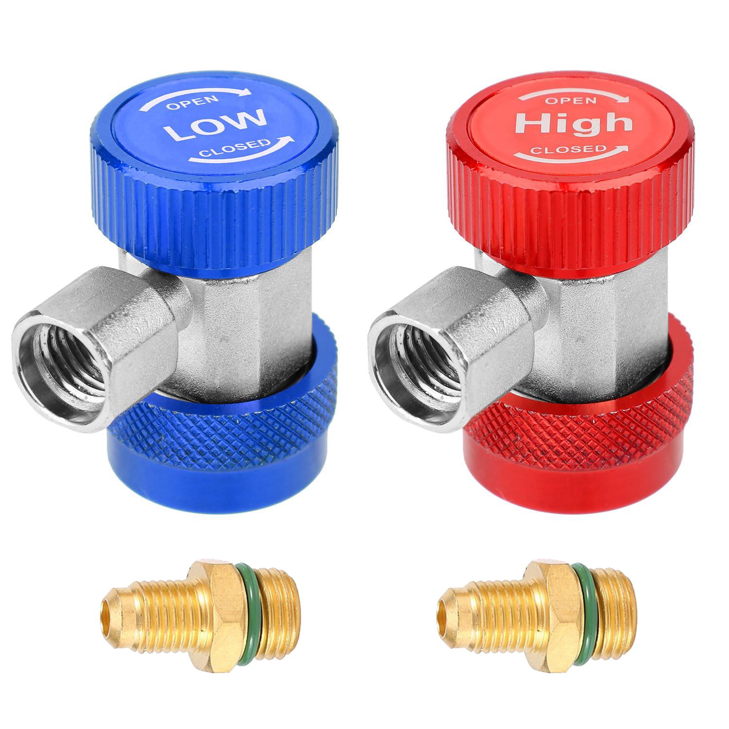 Freon R134A H/L Auto Car Quick Coupler Connector Brass Adapters Air Conditioning Refrigerant Adjustable AC Manifold Gauge