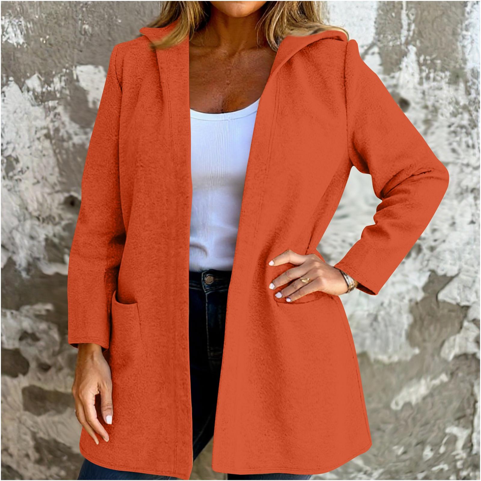 

Женская модная повседневная куртка с капюшоном больших размеров, с длинным рукавом, однотонная XXXL шафрановый