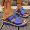 Fashion Peep Toe Linen Wedge Mule Sandal Woman Casual Platform Slide Slipper Ladies Summer Outdoor Thick Sole Slip-on Shoes Brand Design