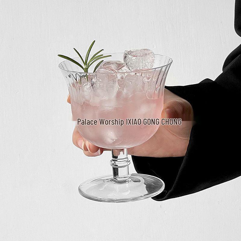 

Хрустальный бокал для шампанского и коктейлей в полоску – для сока, лонг-дринков, барная посуда Standard