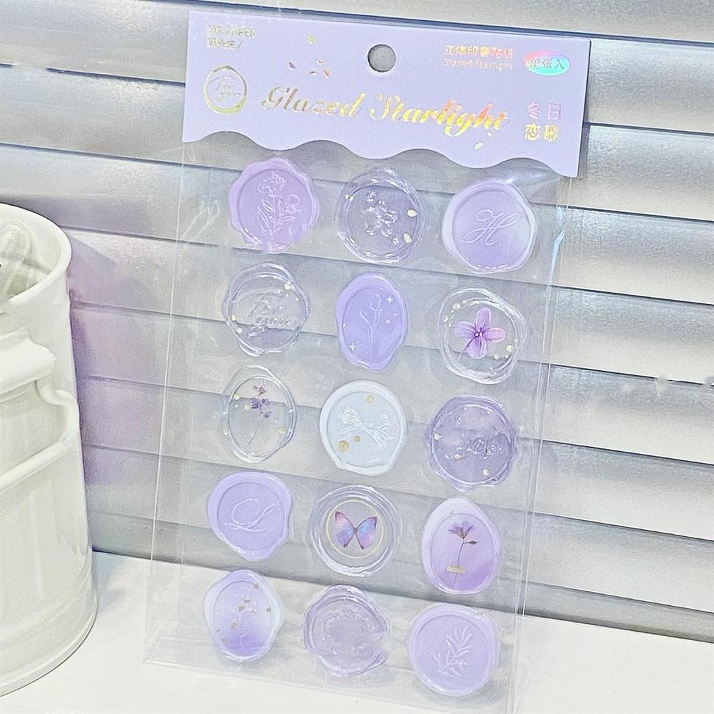 18pcs/20pcs Bag Wax Seals Stamp Sticker for Kid Vintage European Style Candy Color Sticker for Children DIY Decroative Scrapbook