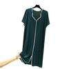 Women's Modal Short-Sleeve Summer Nightdress, Loose Fit, Large Size, Belly-Covering Hem, Lightweight Long Skirt.