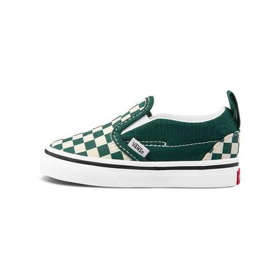 Zapatillas Old Skool V de Lona Cuadros Verdes y Blancos de Caña Baja para Bebé Zapatillas VN0A34882NH