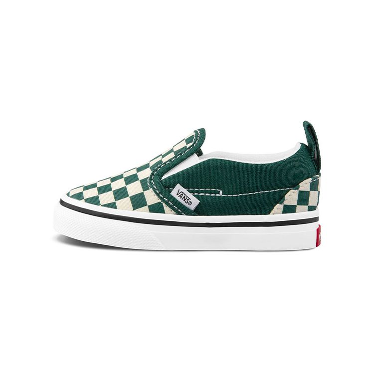 Vans Old Skool V Canvas Green And White Checkerboard Low Top Walker Shoes Baby sneaker VN0A34882NH