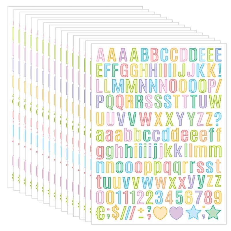 

Pack of 5 Creative Letter Sticker Set with Full Letter Digit Symbols for Personalize Decoration Projects