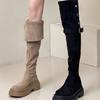 Fashion tribe two wear folded thick-soled boots children's new thick-heeled knee knight boots in autumn and winter 2025