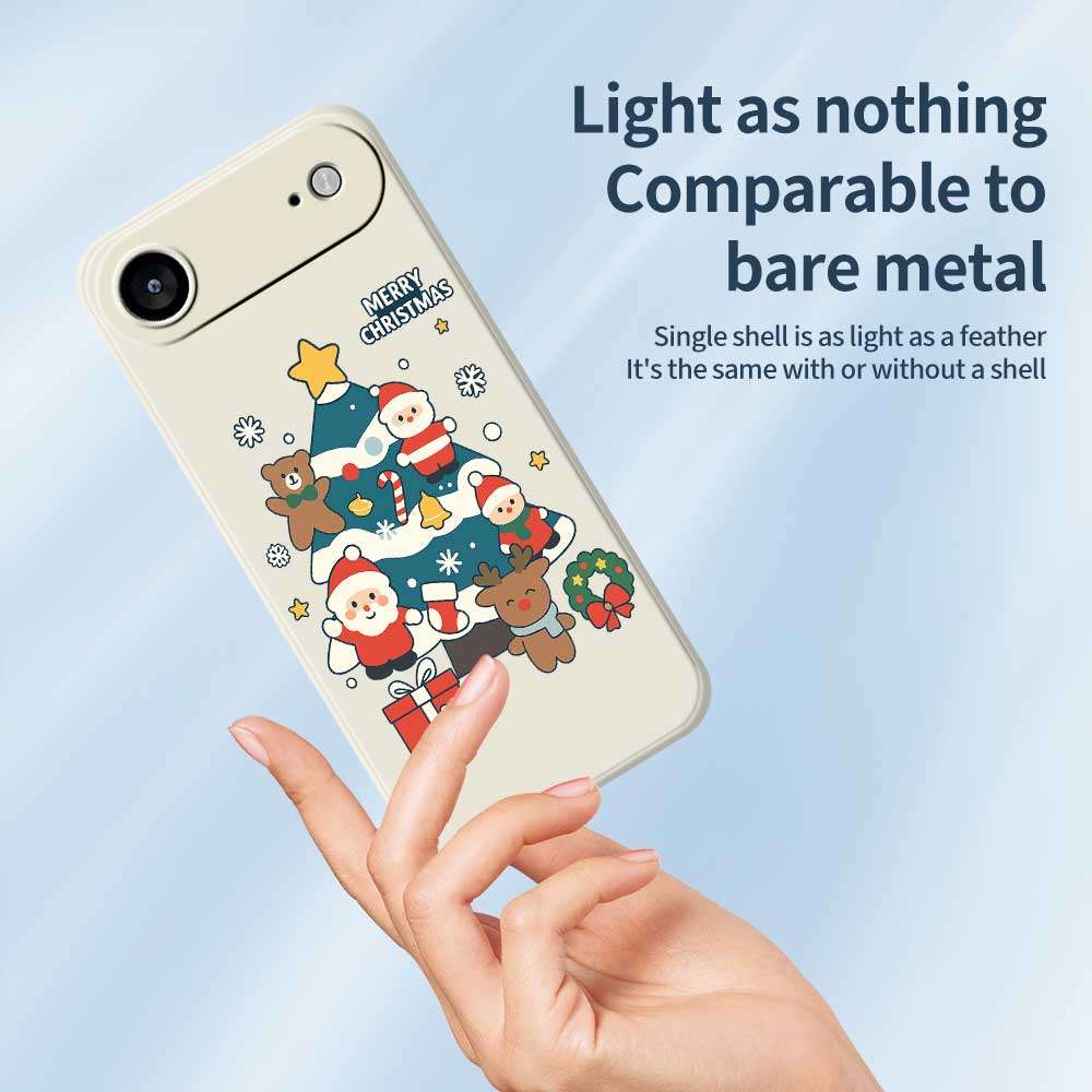 Für iPhone 17 Air Hülle Weihnachtsbaum Geschenke Musterdruck Gerade Kante TPU Handy Rückseite