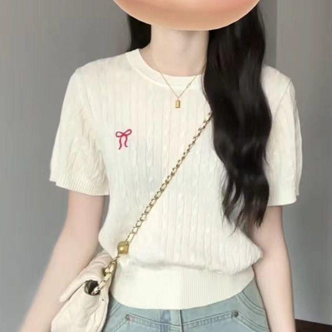 

Korean Style Women s Summer Butterfly Sleeve Knit Top & Denim Mini Skirt Set XL (suggested 57.5-62.5 kg)