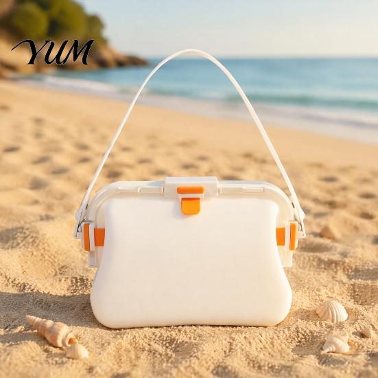 Durable Outdoor Sports Gear Waterproof Silicone Crossbody Bag, Large Capacity Floating Beach Tote, Travel Toiletry Bag Portable Foldable Toiletries