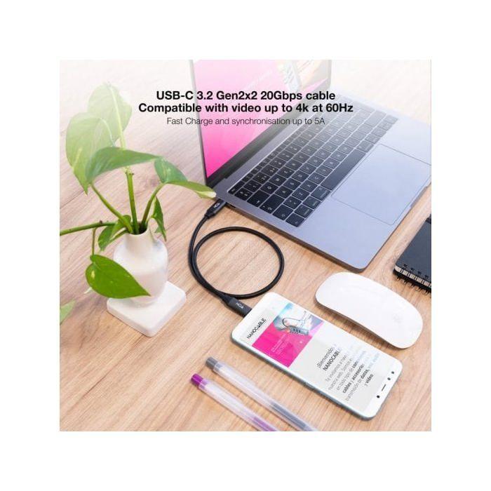 Kabel USB - Nanokabel - 3 m - USB 3.2 Gen2X2 - 20 Gbps - 5A/100W USB-C