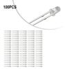 Glühbirne Ultra Helle LEDs 10000-12000mcd 100 LEDs 3MM 17mm Länge 2 Anschlüsse NA Sockel Verschleißfest Langlebig