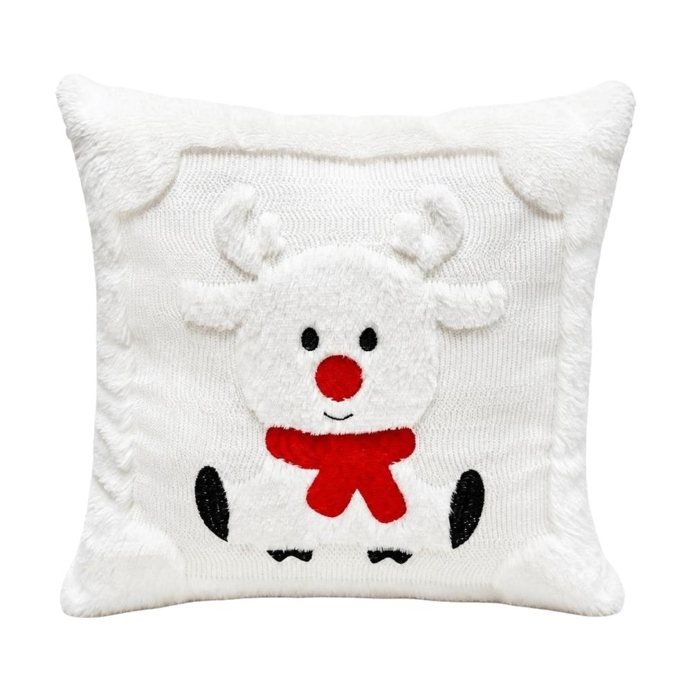 Reindeer Christmas Pillow Covers Plush Xmas Pillowslip Throw Cushion Case  Festive Holiday