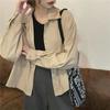 Retro Hong Kong Style Shirt Jacket Autumn Ladies French Design Sense Niche Short Section Long-sleeved Tops