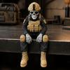 Soldier Remembrance Sculpture Skeleton Hero Shelf Sitter Ornament, 3D Printed Figurine, Veteran Appreciation Gift Gothic Tactical Warrior Sitting