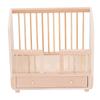 1: 12 Wood Doll Crib Bassinet Simulated Crib Miniature Doll House Furniture Bed for Bedroom
