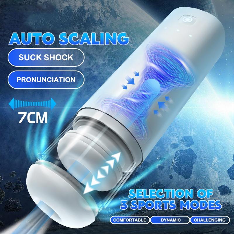 Wearable Male Automatic Masturbator Telescopic Sucking Machine Vibrator Masturbation Cup Blowjob Real Pussy Oral Sex Toy For Men