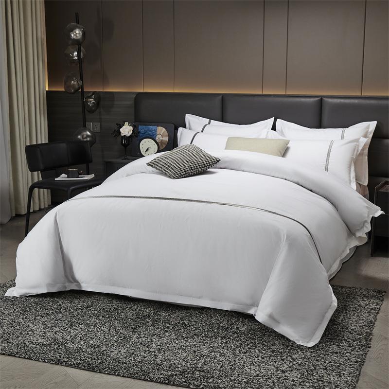 Four-Piece White Bedding Set for Hotels, Guesthouses & B&Bs: Includes Sheets and Three-Piece Duvet Cover Set