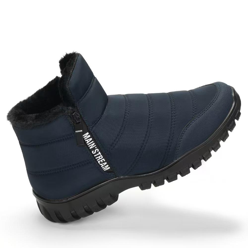 

Men s Winter High-Top Snow Boots: PU Outsole, Thick Warm Cotton, Double Zipper, Waterproof, for Middle-Aged and Elderly 41 синий