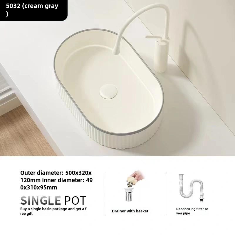 1 modern ceramic bathroom large sink, bathroom sink, modern home vanity basin (excluding faucet), suitable for balcony bathroom,