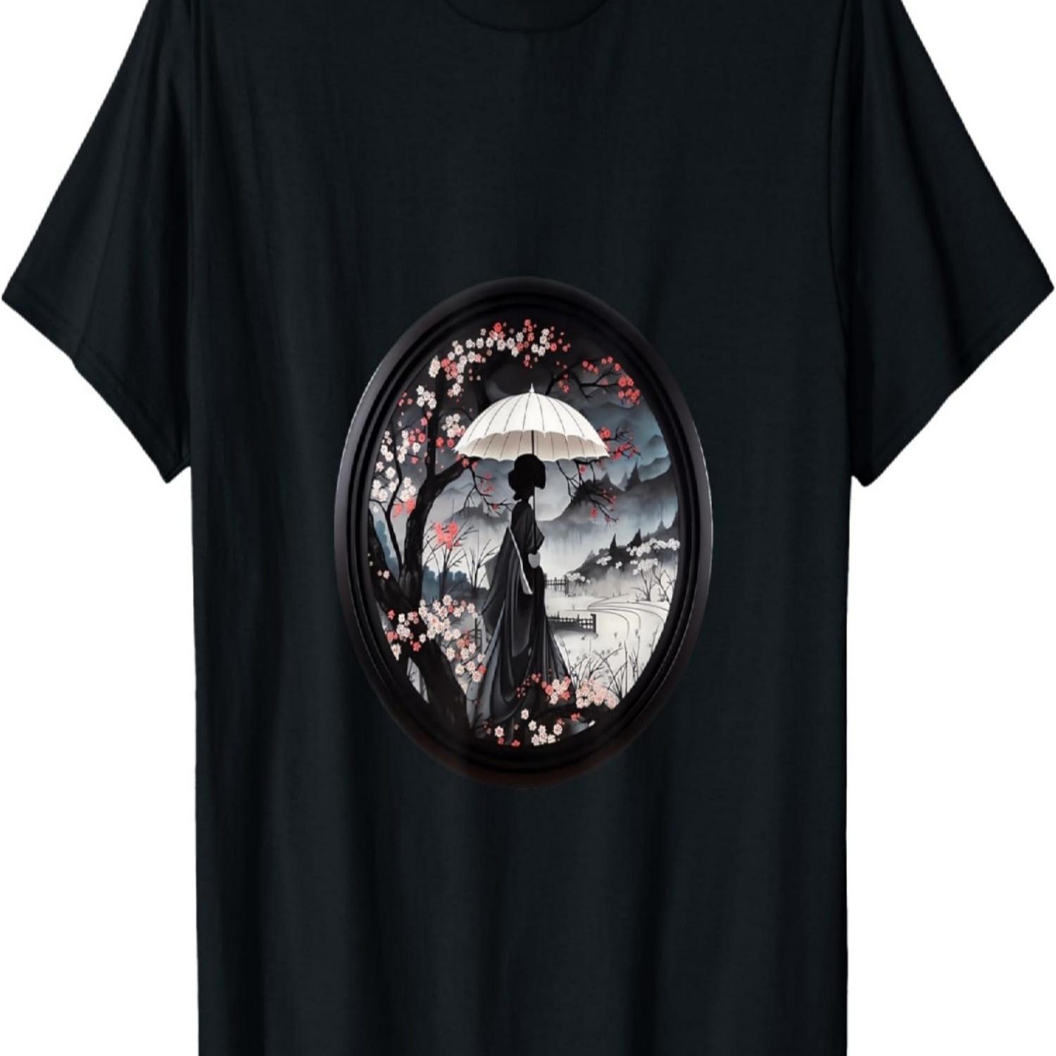 Sakura Sensation Lady and Her Beautiful Cherry Blossom T-Shirt S