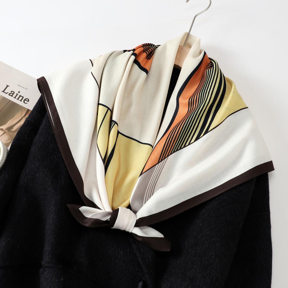 Wiosenno-letni satynowy długi szalik dla kobiet, szal z filtrem przeciwsłonecznym, modna scena piękna, satynowy długi szalik, uniwersalny szalik podróżny