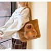 Cartoon Plush  Doll Tote Bag Large Capacity Fluffy Shoulder Bag Casual Kid Schoolbag  Daily